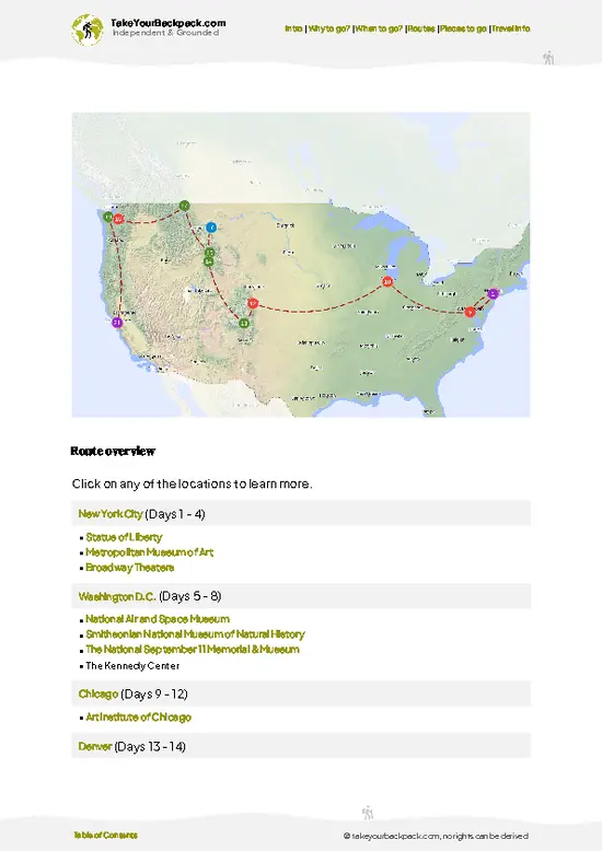 example page 4 from our offline Travel Guide for United States